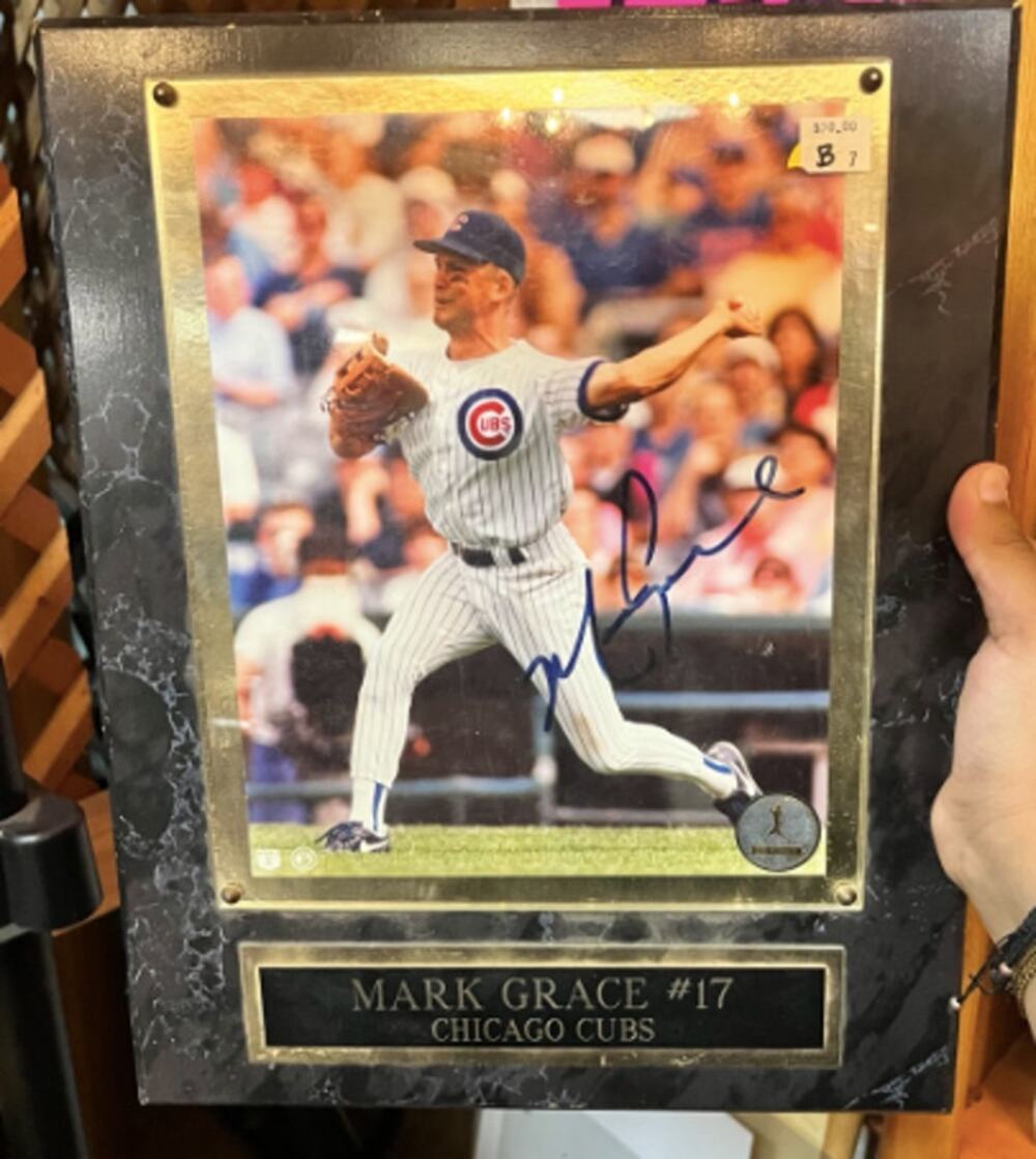 Mark Grace #17 Chicago Cubs Signed Autographed Photo Plaque Baseball